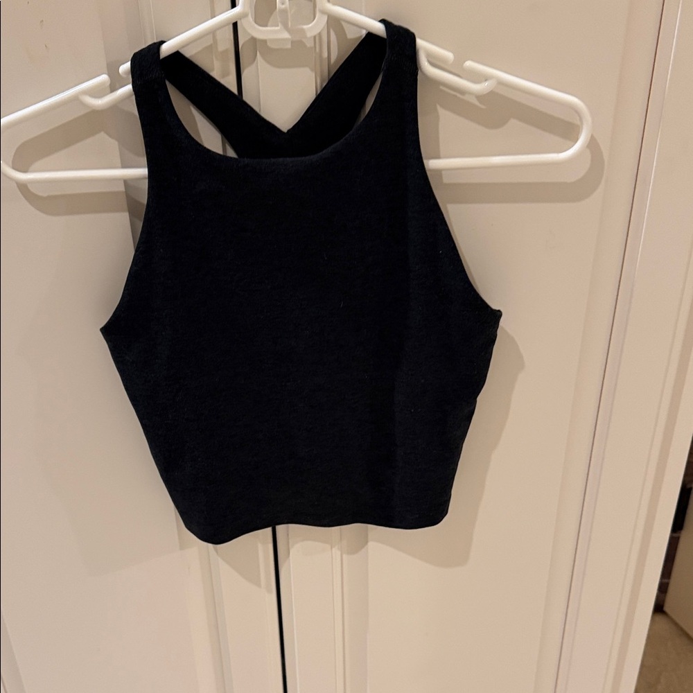 Beyond Yoga Black Cross-Back Crop Tank Top - Women